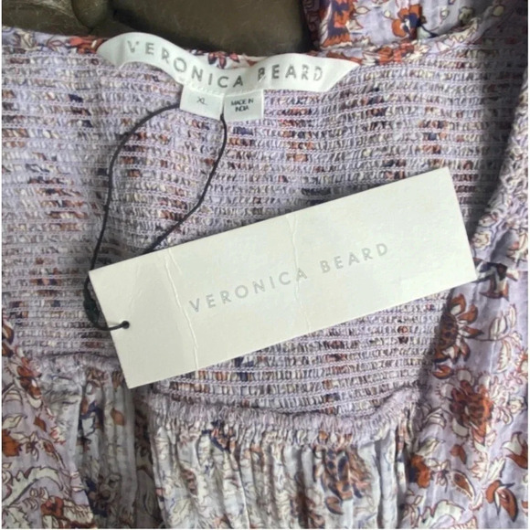 New Veronica Beard Cox Floral Smocked Flounce Mini Dress
Ruffle lavender XL - Picture 8 of 11